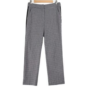 Veronica Beard Navy Houndstooth Side Stripe Tailored Pants Size 6 Made in USA